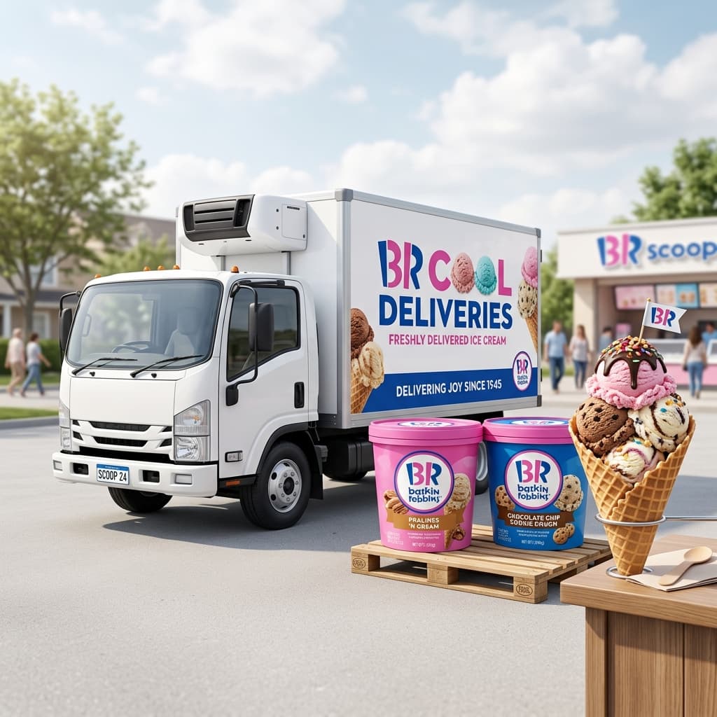 Baskin Robbins Tubs and Delivery Truck